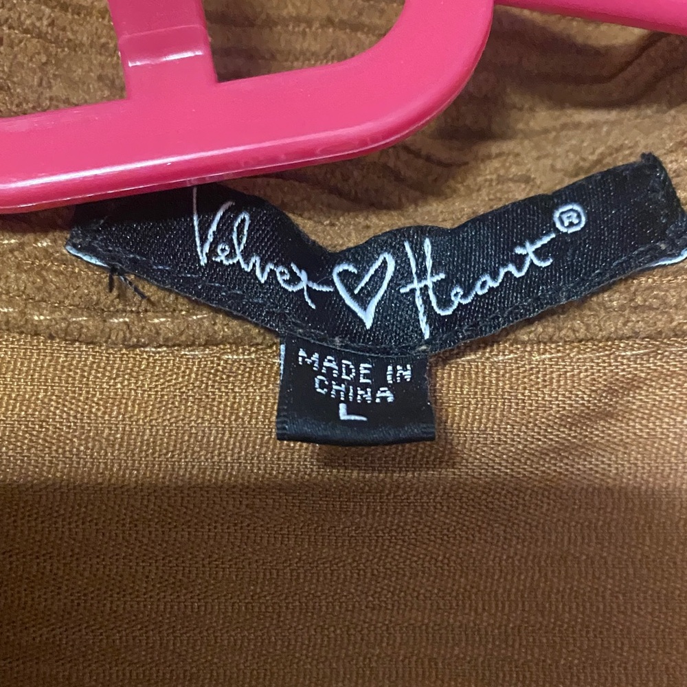 Velvet Heart Tan over shirt